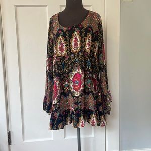 Show Me your MuMu Long sleeve flowy print dress